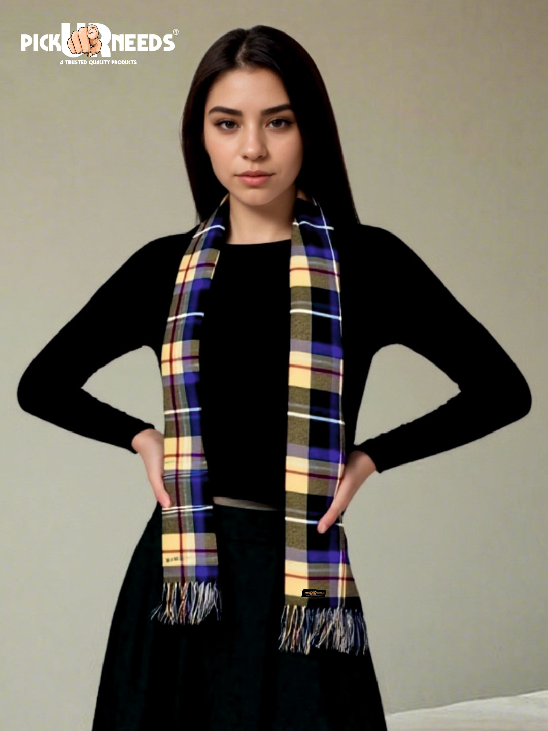 Pick Ur Needs Pure Cashmere Womens Winter Stylish Muffler Warm, Soft and Trendy Scarves for Cold W